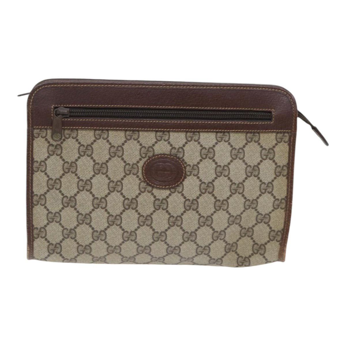 Gucci GG Supreme Clutch bag PVC, Beige, PVC, Clutch