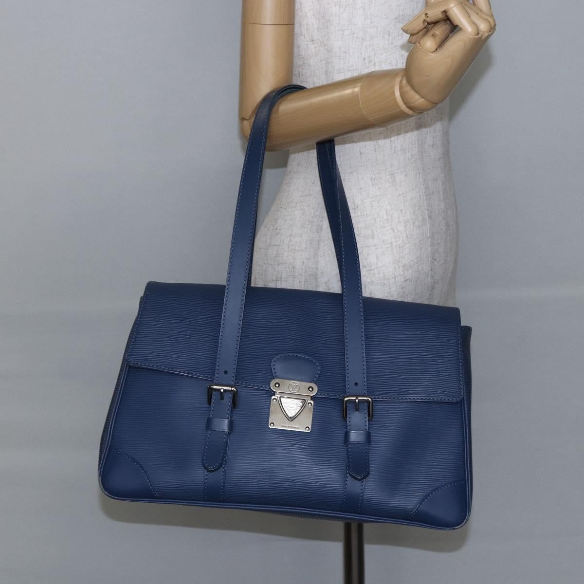Louis Vuitton Segur Handbag Epi Leather, BLUE, LEATHER, Handbag