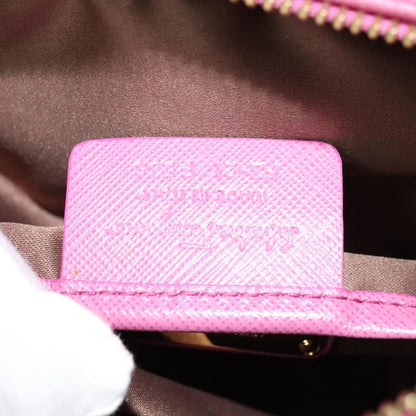 Salvatore Ferragamo Vara Chain Flap Shoulder Bag Leather, PINK, LEATHER, Shoulder bag