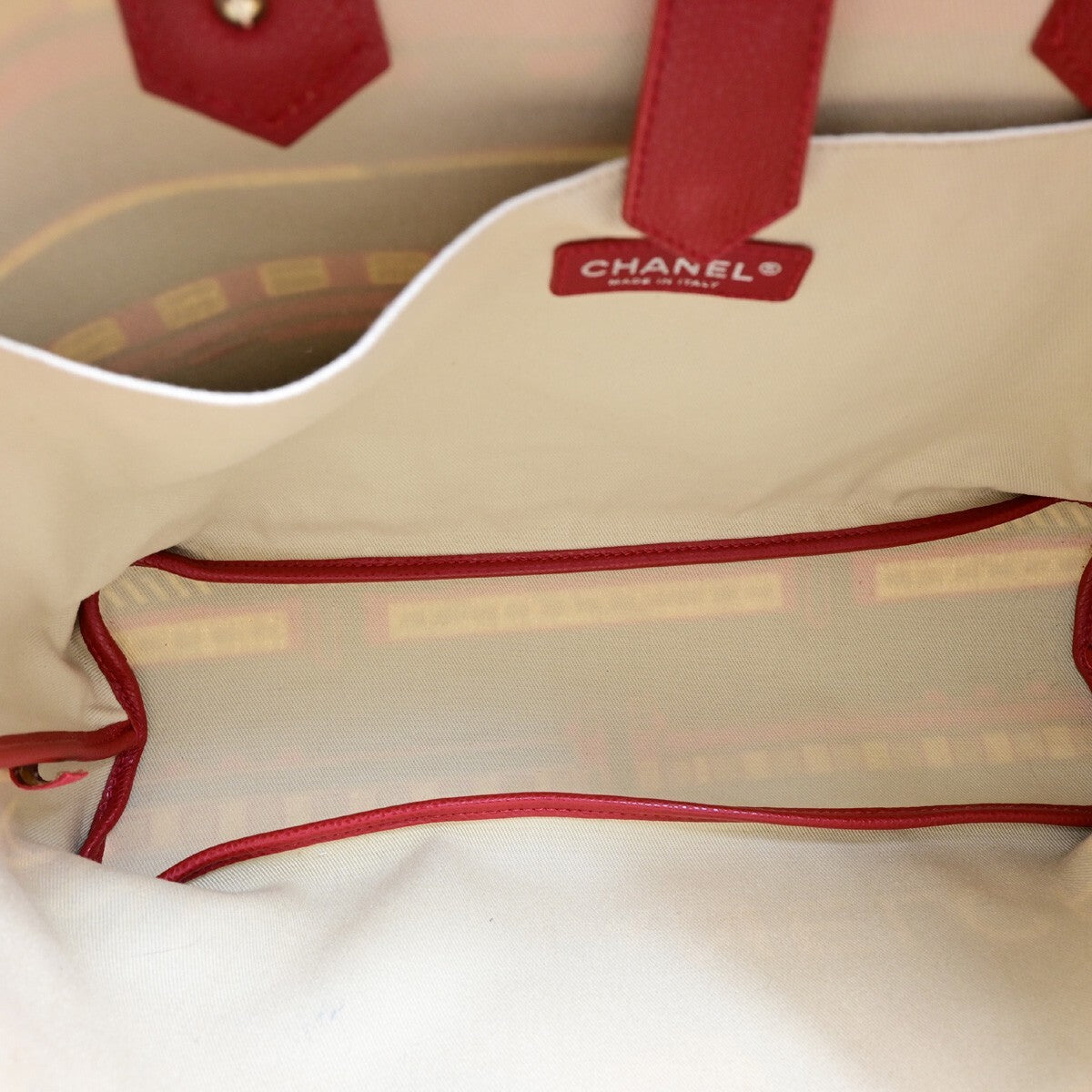 Chanel Le Train Tote Printed Coated Canvas, NAVY, CANVAS, Tote bag