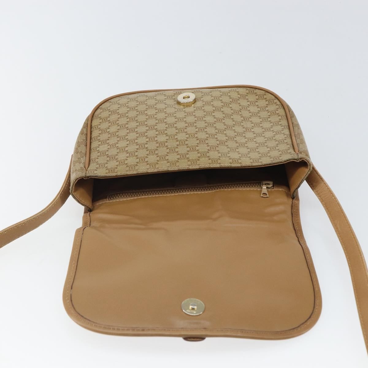Celine Vintage Macadam Shoulder Bag Canvas, BEIGE, CANVAS, Shoulder bag
