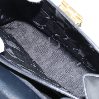 Salvatore Ferragamo Convertible Top Handle Bag Leather, NAVY, LEATHER, Handbag