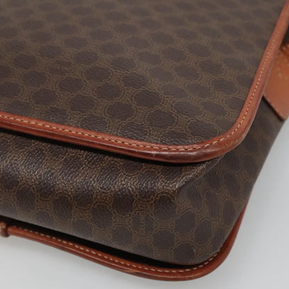 Celine Vintage Macadam Shoulder Bag Canvas, BROWN, PVC, Shoulder bag