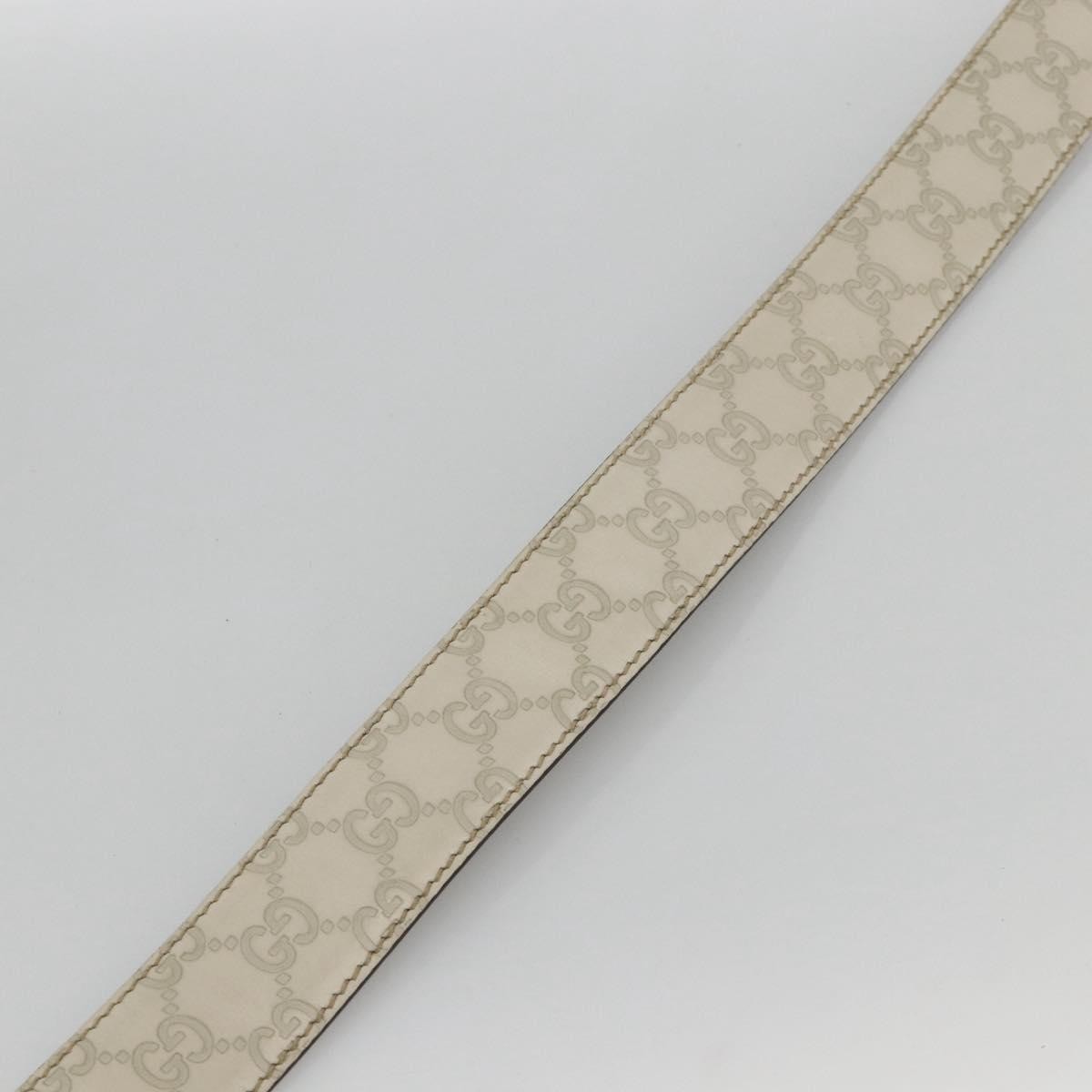 Gucci Vintage Interlocking G Reversible Belt Leather, White, Leather, Belt