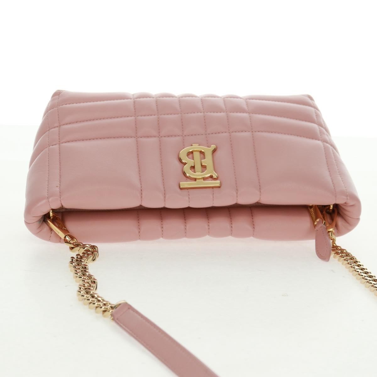 Burberry Lola Zip Shoulder Bag Quilted Leather, PINK, LEATHER, Shoulder bag