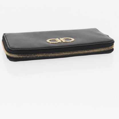 Salvatore Ferragamo Gancini Bifold Wallet Quilted Leather, BLACK, LEATHER, Wallets