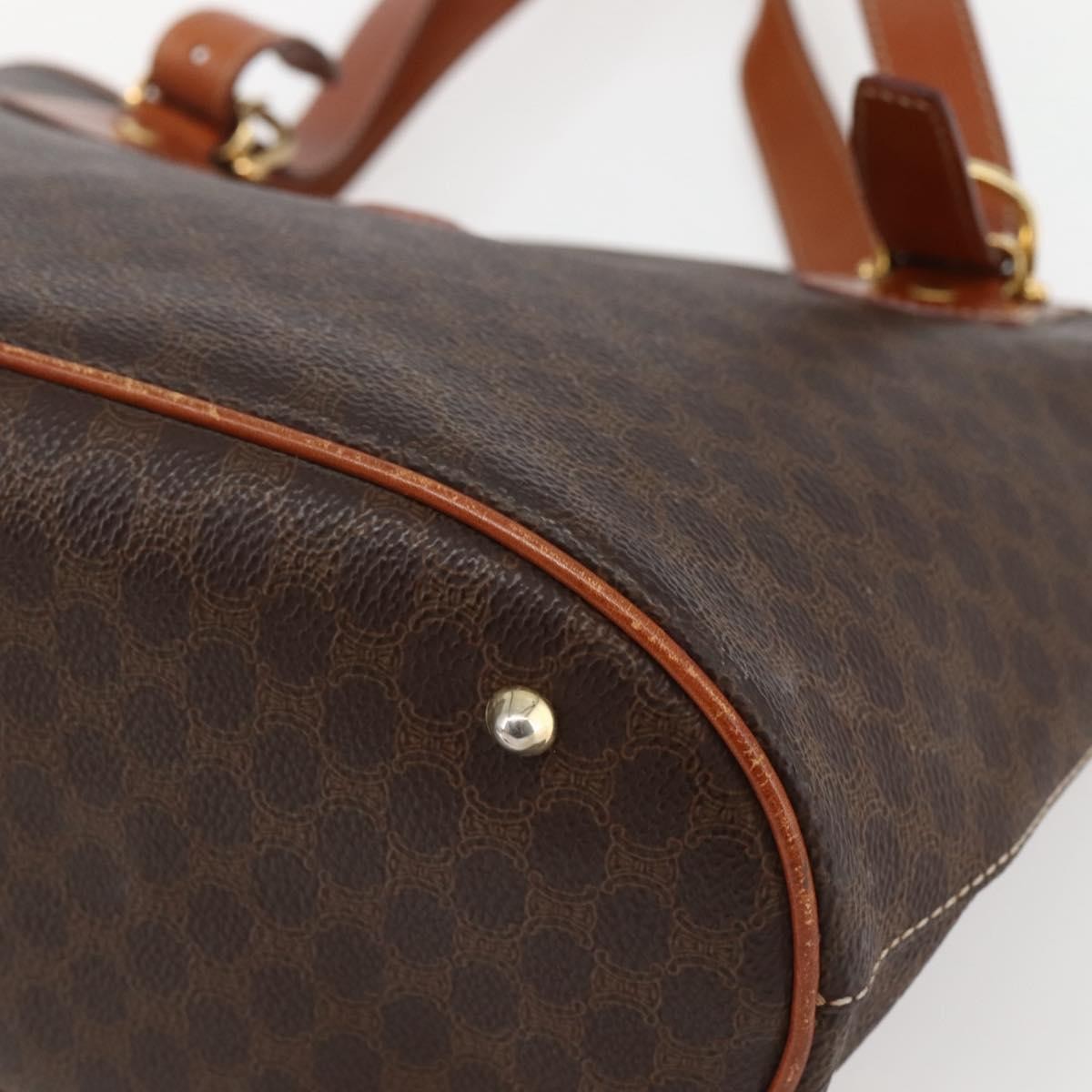 Celine Vintage Macadam Shopper Tote Coated Canvas, BROWN, CANVAS, Tote bag