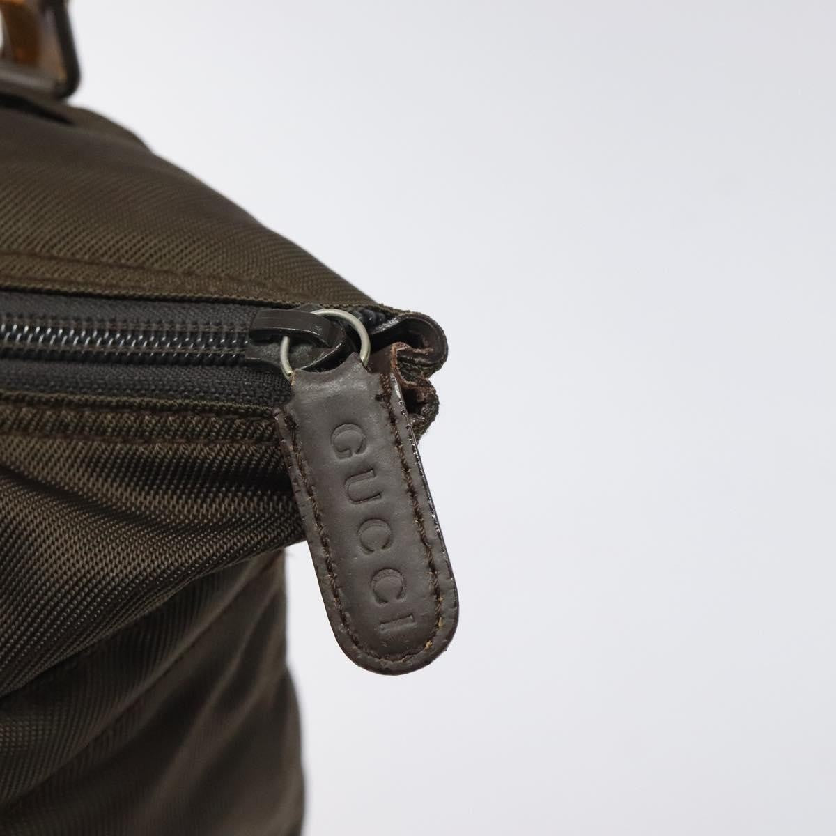 Gucci Vintage Bamboo Handle Tote Nylon, BROWN, NYLON, Tote bag