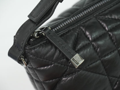 Christian Dior DiorTravel Nomad Pouch Macrocannage Quilt Calfskin, Black, Leather, Clutch