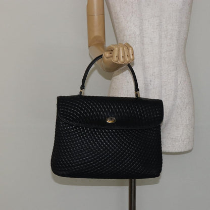 Bally Vintage Handbag Quilted Leather, BLACK, LEATHER, Handbag