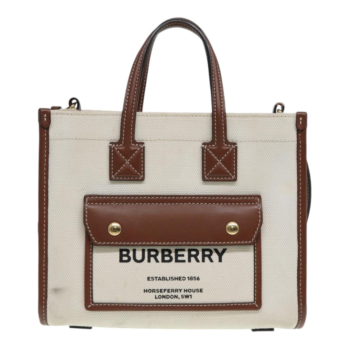 Burberry Logo Zip Wristlet Pouch Nylon, BROWN, CANVAS, Clutche & pouche