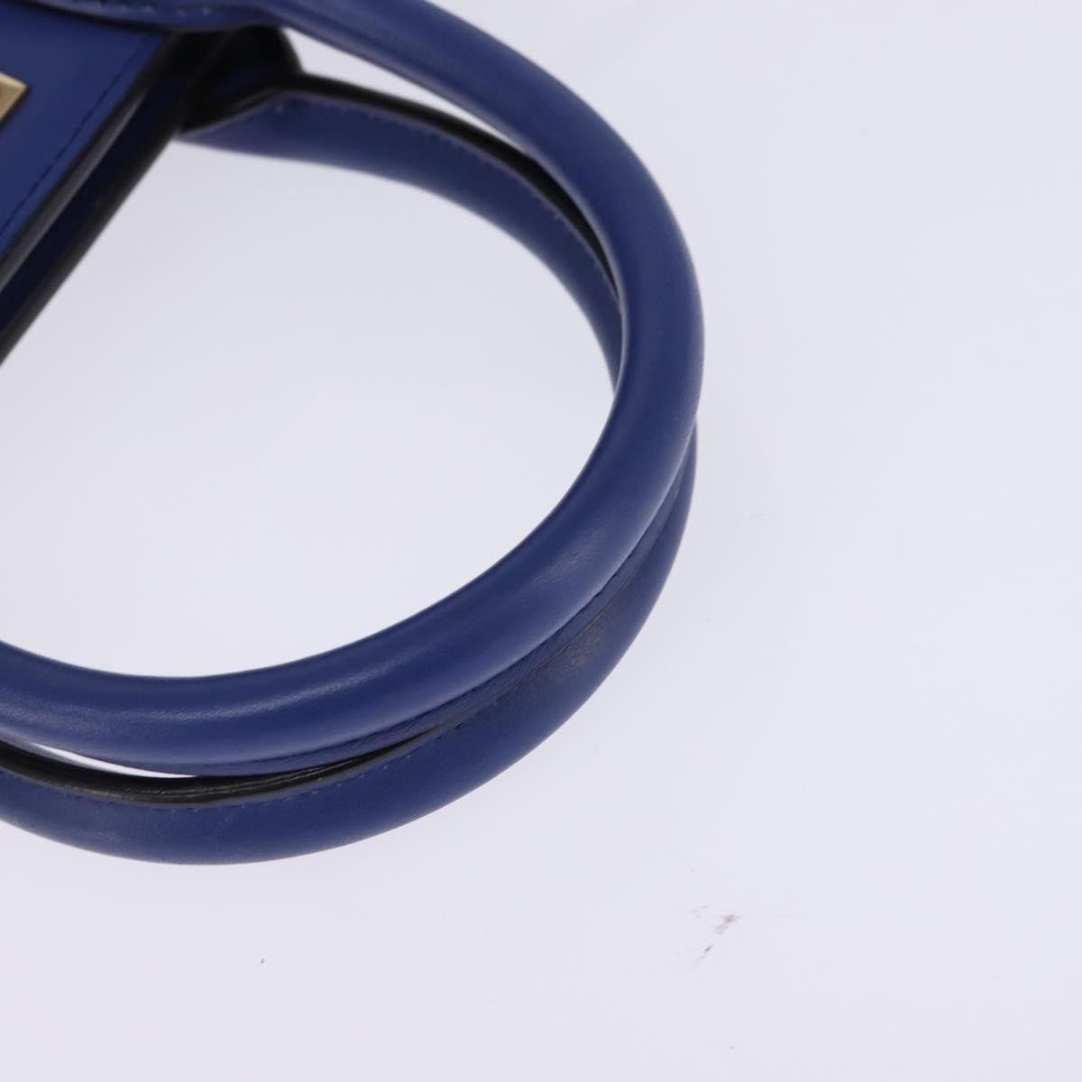 Salvatore Ferragamo Studio Satchel Leather, BLUE, LEATHER, Handbag