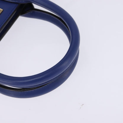 Salvatore Ferragamo Studio Satchel Leather, BLUE, LEATHER, Handbag