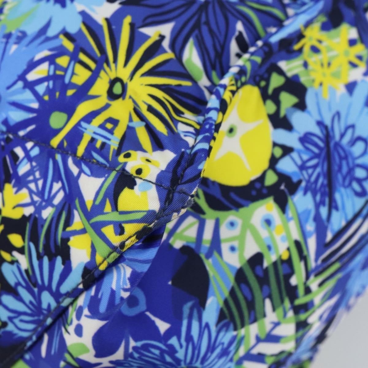 Prada Floreal Tote Printed Tessuto, Blue, Nylon, Tote Bag