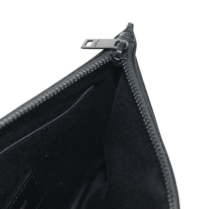 Saint Laurent Classic Monogram Zip Bill Pouch Leather, BLACK, LEATHER, Clutche & pouche
