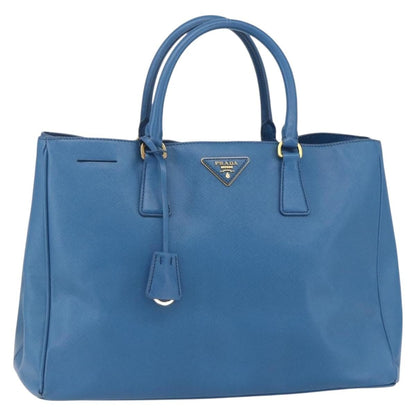 Prada Lux Open Tote Saffiano Leather, BLUE, LEATHER, Tote bag