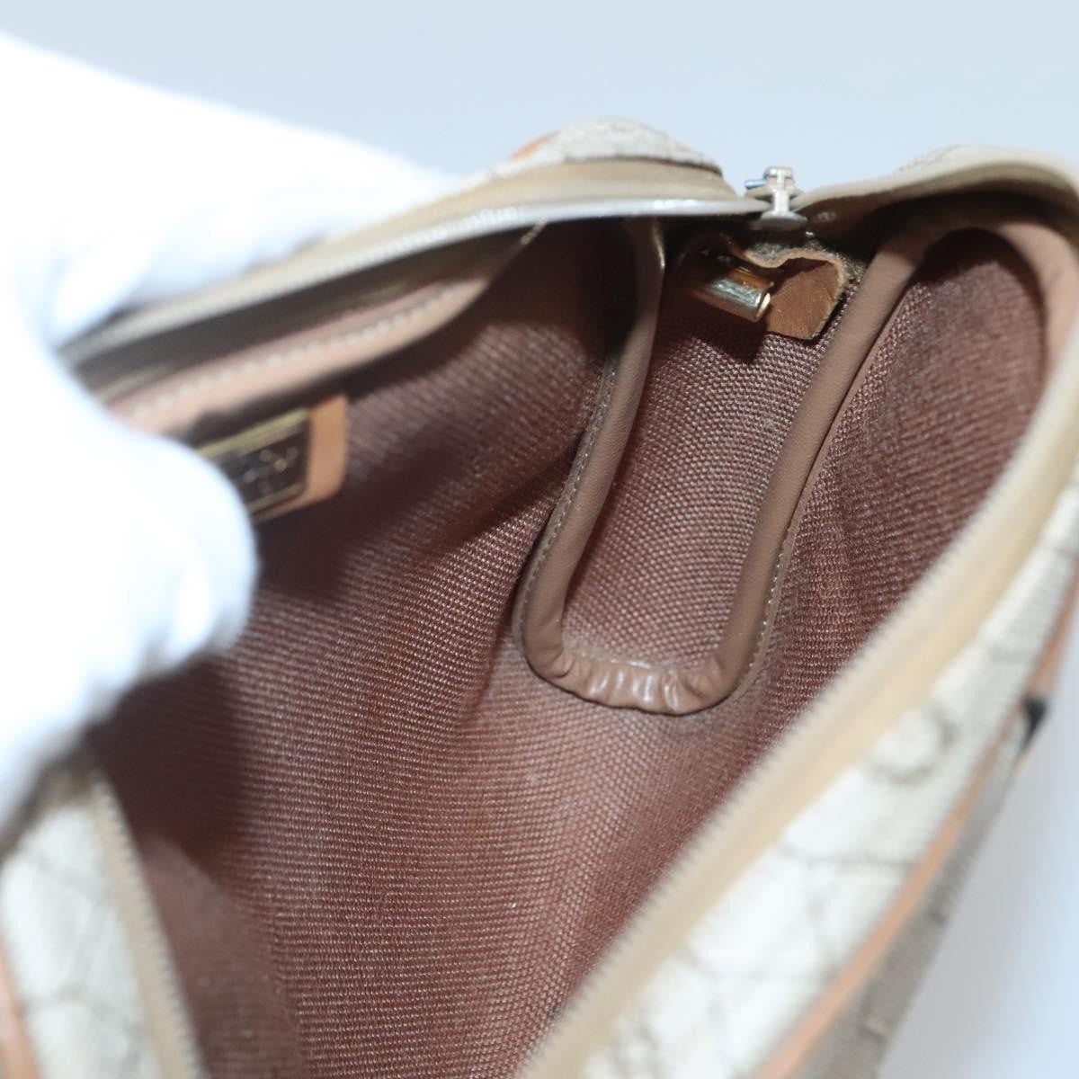 Christian Dior Vintage Honeycomb Shoulder Bag Canvas, BEIGE, CANVAS, Shoulder bag