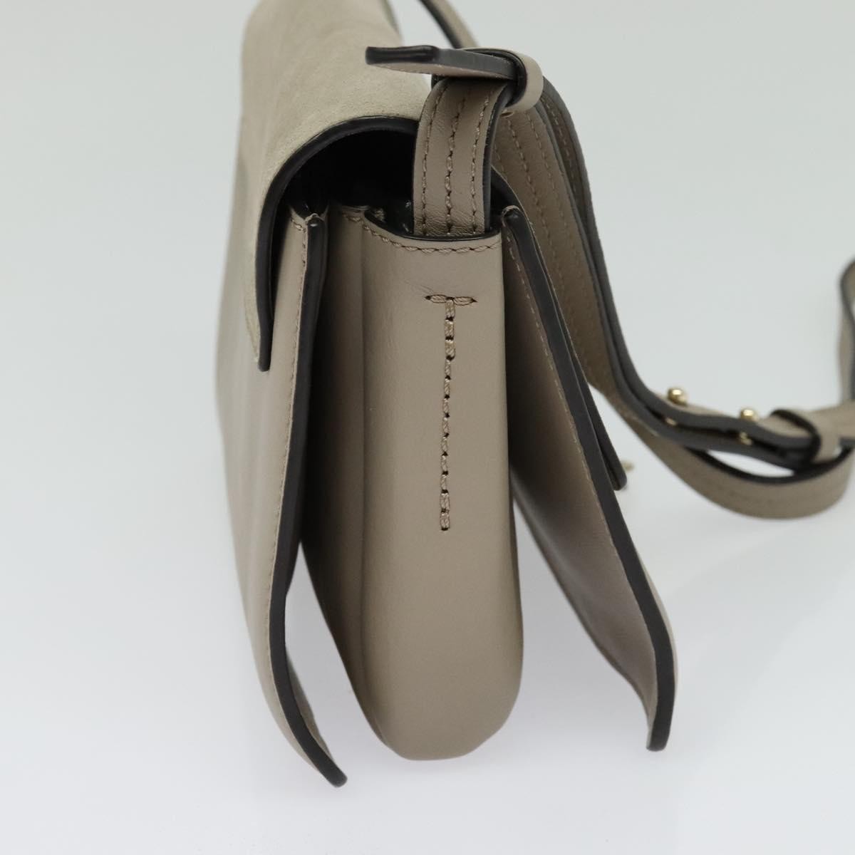 Chloe Faye Crossbody Leather and Suede, Gray, Suede, Shoulder Bag