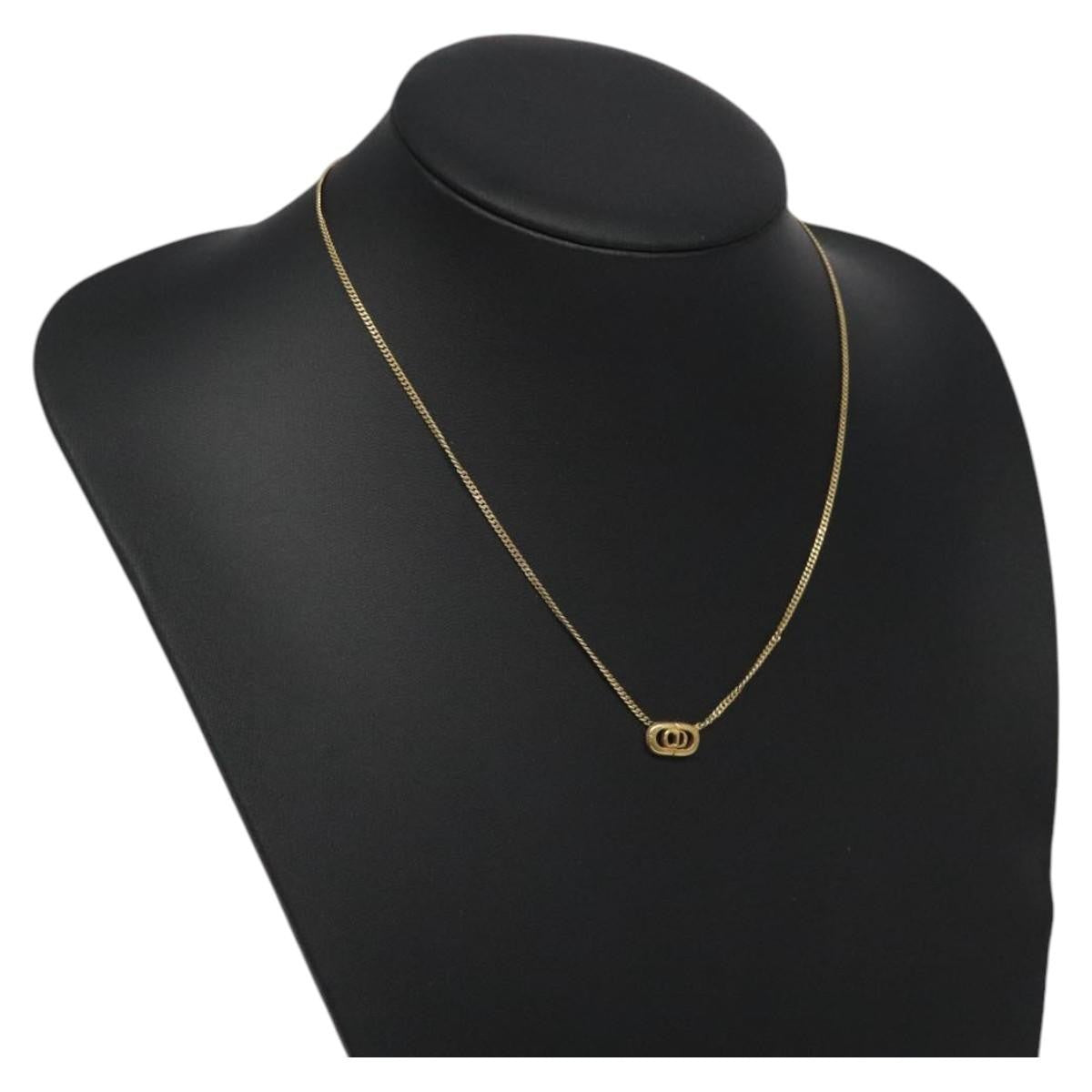Christian Dior CD Pendant Necklace Metal, GOLD, METAL, Necklace