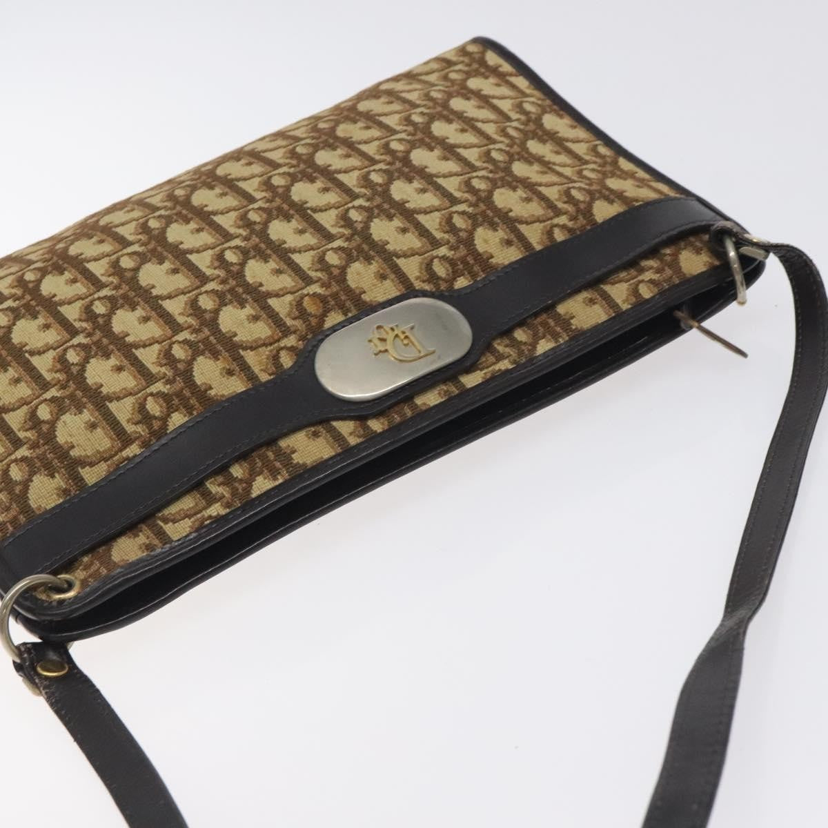Christian Dior Vintage Trotter Shoulder Bag Canvas, BROWN, CANVAS, Shoulder bag