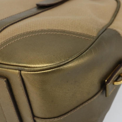Prada Bowler Bag Canvas with Leather, BEIGE, CANVAS, Handbag