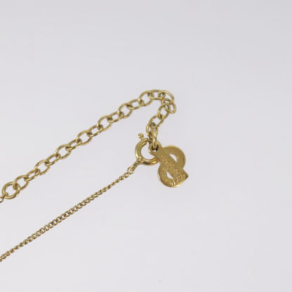 Christian Dior Vintage Logo Round Pendant Necklace Metal and Crystals, GOLD, METAL, Necklace