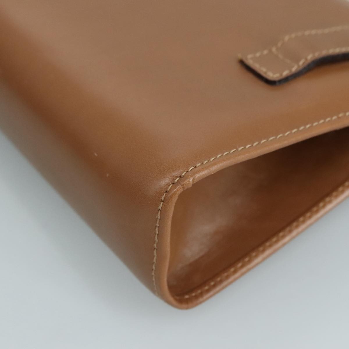Salvatore Ferragamo Vintage Gancini Pochette Leather, BROWN, LEATHER, Clutche & pouche
