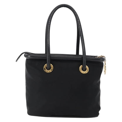 Celine Circle Logo Handbag Nylon, BLACK, NYLON, Handbag