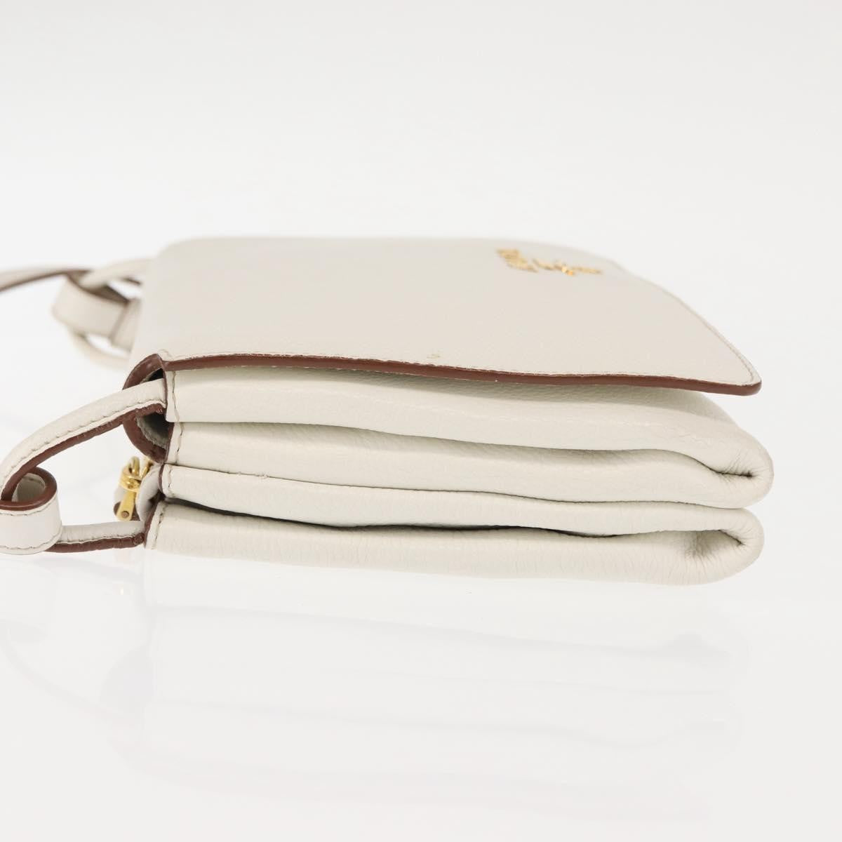 Prada Flap Crossbody Bag Vitello Daino, WHITE, LEATHER, Shoulder bag