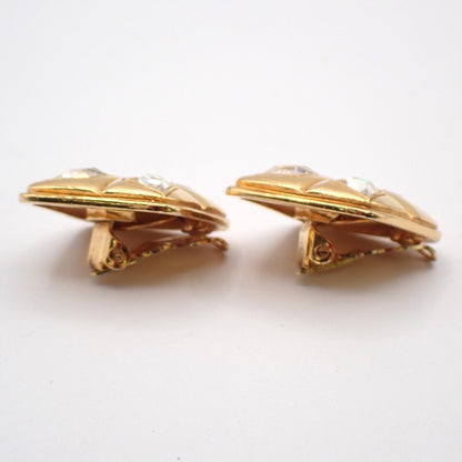 Chanel Vintage CC Diamond Shape Clips-On Earrings Gold-Plated, GOLD, GOLD_PLATED, Earrings