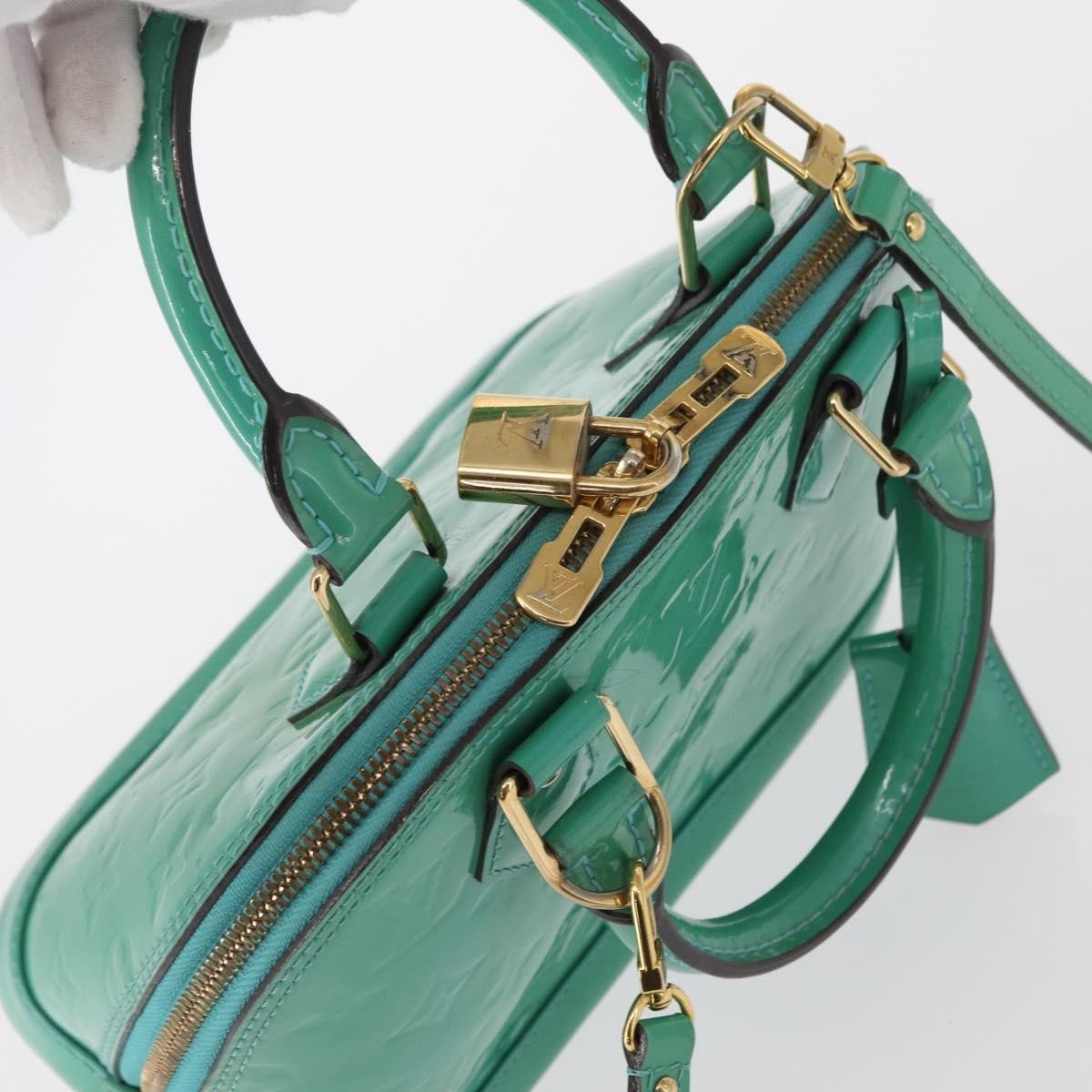 Louis Vuitton Alma Handbag Monogram Vernis, BLUE, PATENT_LEATHER, Handbag