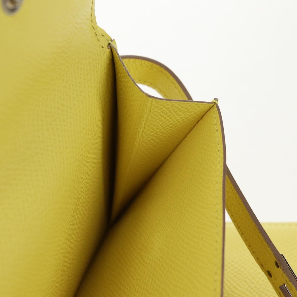 Hermes Kelly Wallet Epsom, YELLOW, LEATHER, Wallets