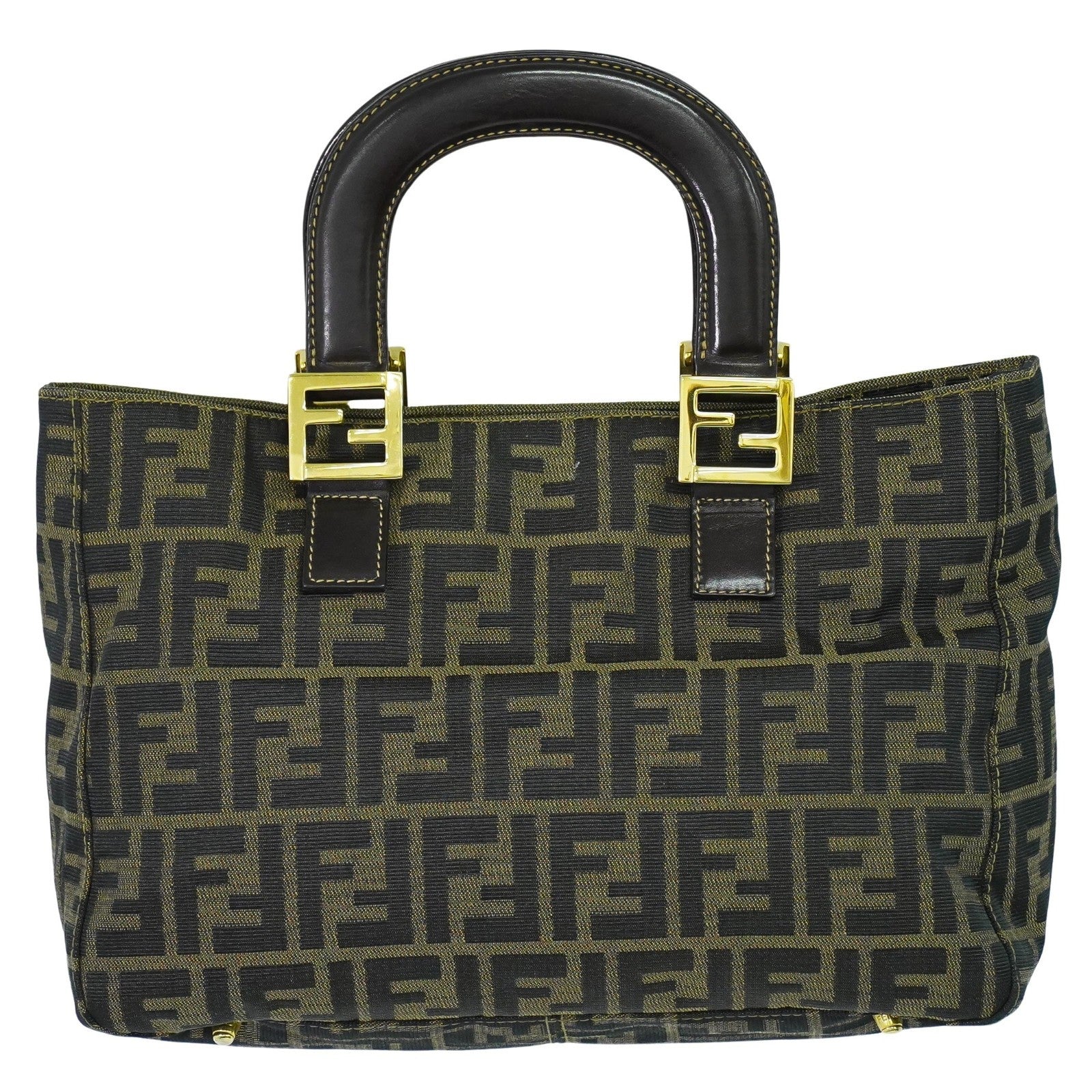 Fendi Vintage Zucca Handbag Zucca, BROWN, CANVAS, Handbag