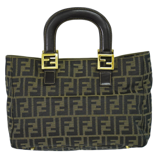 Fendi Vintage Zucca Handbag Zucca, BROWN, CANVAS, Handbag