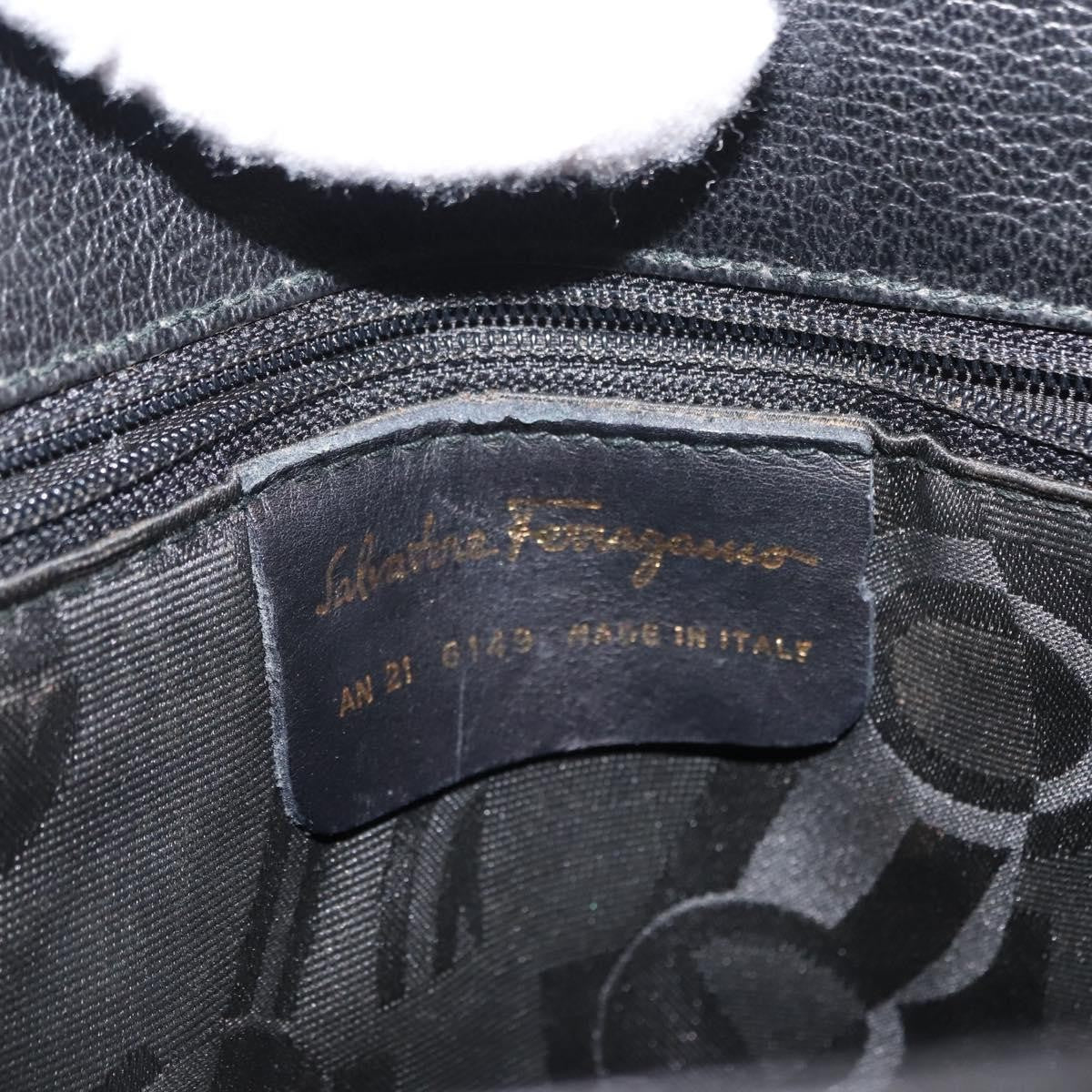 Salvatore Ferragamo Gancini Tote Leather, BLACK, LEATHER, Tote bag