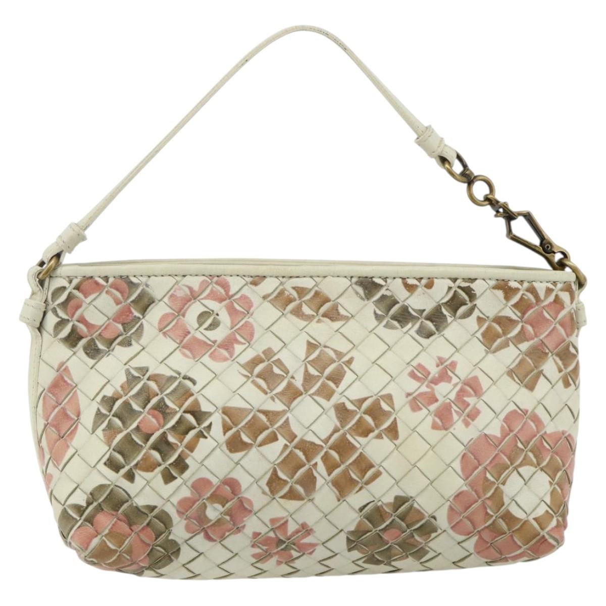 Bottega Veneta Intrecciato Clutch bag Leather, White, Leather, Clutch