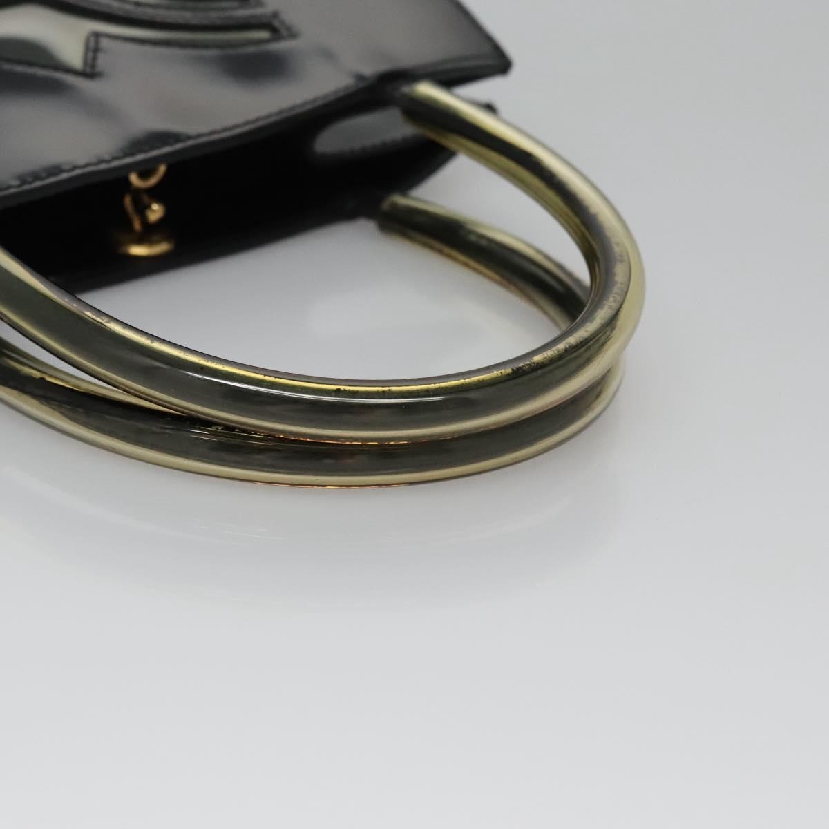 Salvatore Ferragamo Shopper Tote Patent Leather, BLACK, LEATHER, Tote bag