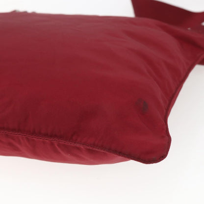 Prada Zip Top Messenger Bag Tessuto, RED, NYLON, Shoulder bag