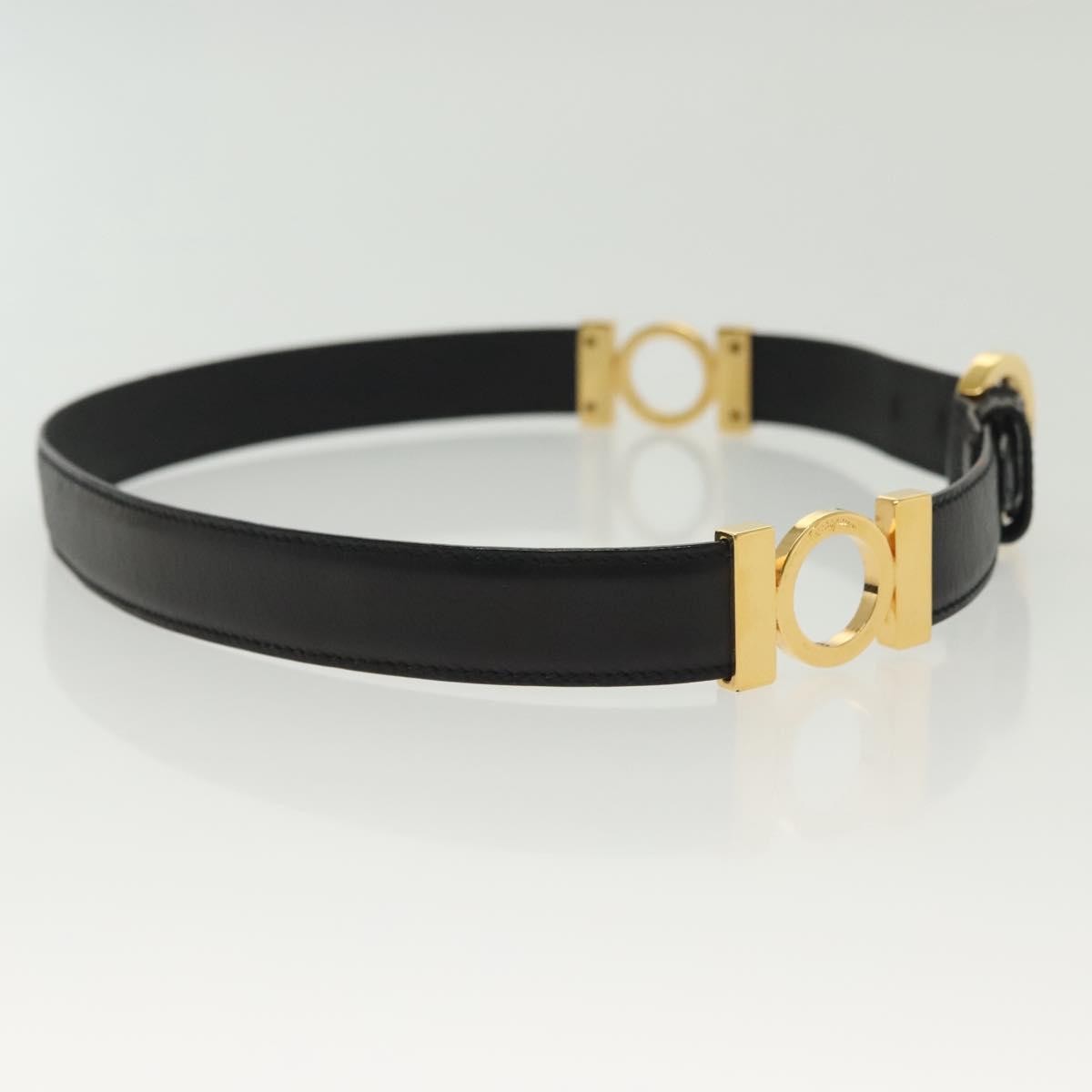 Salvatore Ferragamo Gancini Belt Leather, BLACK, LEATHER, Belts