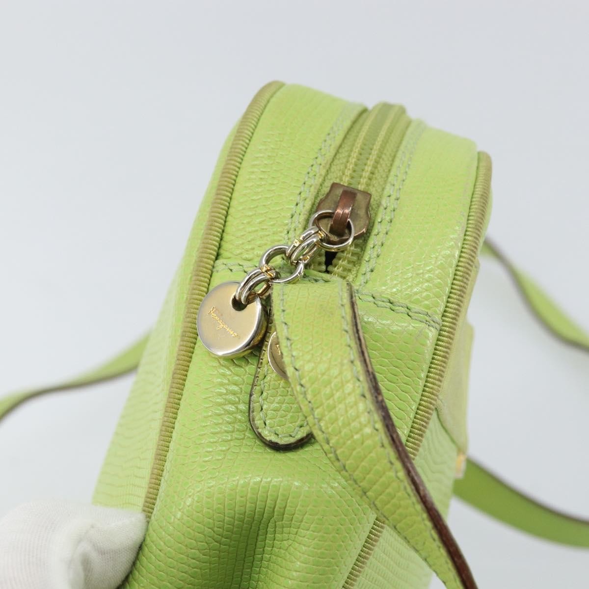 Salvatore Ferragamo Vala Shoulder Bag Leather, GREEN, LEATHER, Shoulder bag