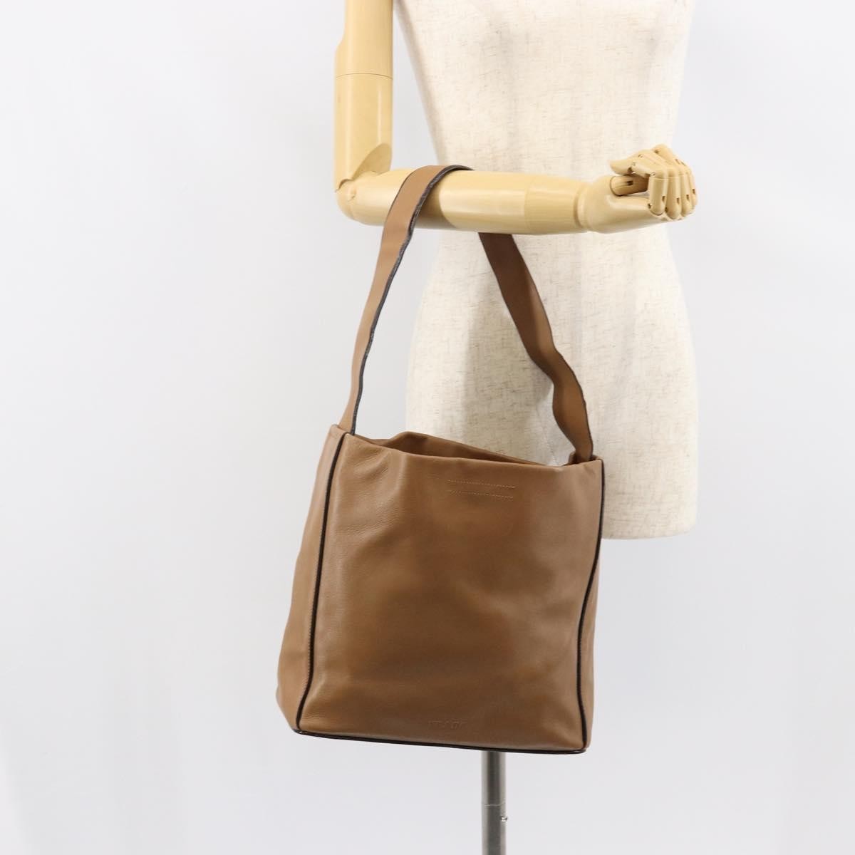 Prada Vintage Shoulder Bag Leather, BROWN, LEATHER, Shoulder bag