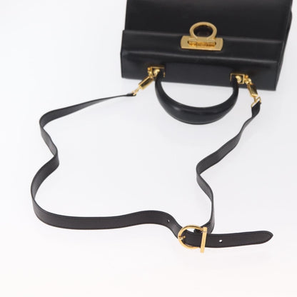 Salvatore Ferragamo Convertible Top Handle Bag Leather, BLACK, LEATHER, Handbag