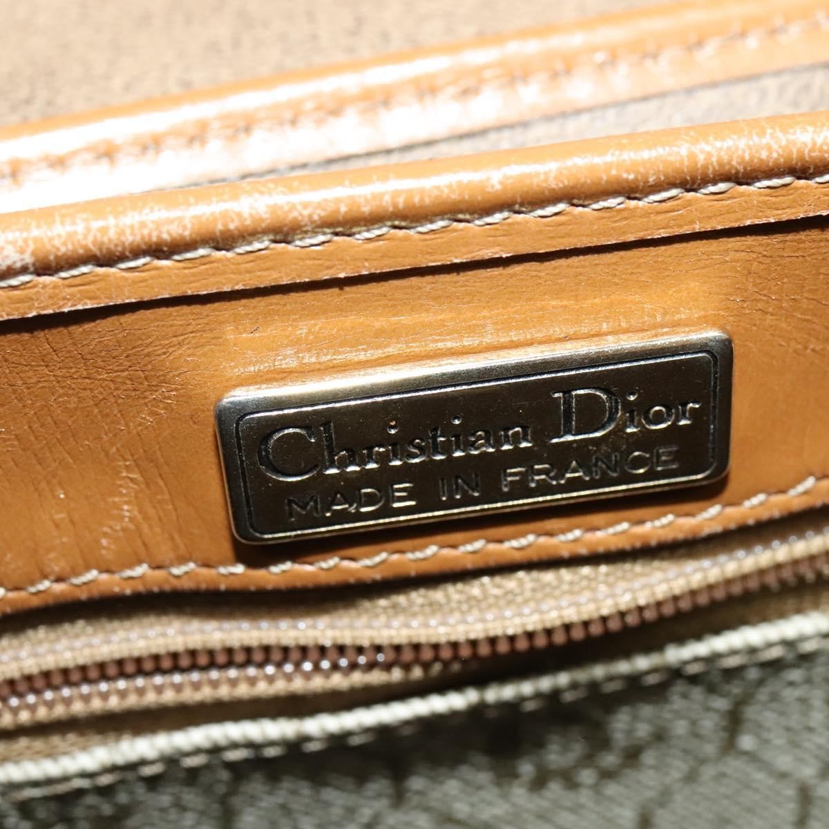 Christian Dior Vintage Honeycomb Shoulder Bag Canvas and Leather, BEIGE, CANVAS, Shoulder bag