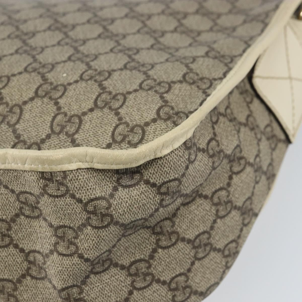 Gucci Double Buckle Flap Messenger Bag GG Coated Canvas with Leather, BEIGE, PVC, Shoulder bag