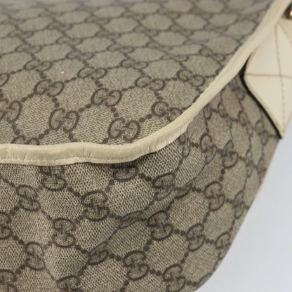 Gucci Double Buckle Flap Messenger Bag GG Coated Canvas with Leather, BEIGE, PVC, Shoulder bag