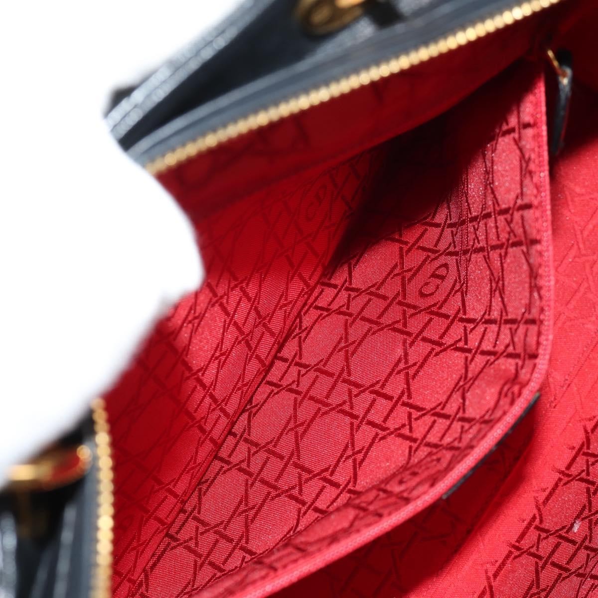 Christian Dior Vintage Lady Dior Bag Cannage Quilt Lambskin, BLACK, LEATHER, Handbag