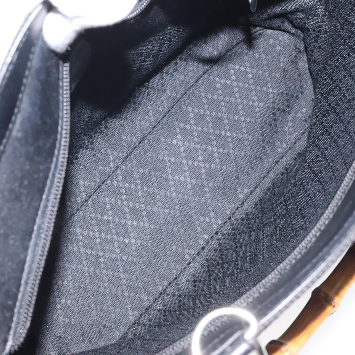 Gucci Vintage Bamboo Handle Tote Nylon, BLACK, NYLON, Tote bag