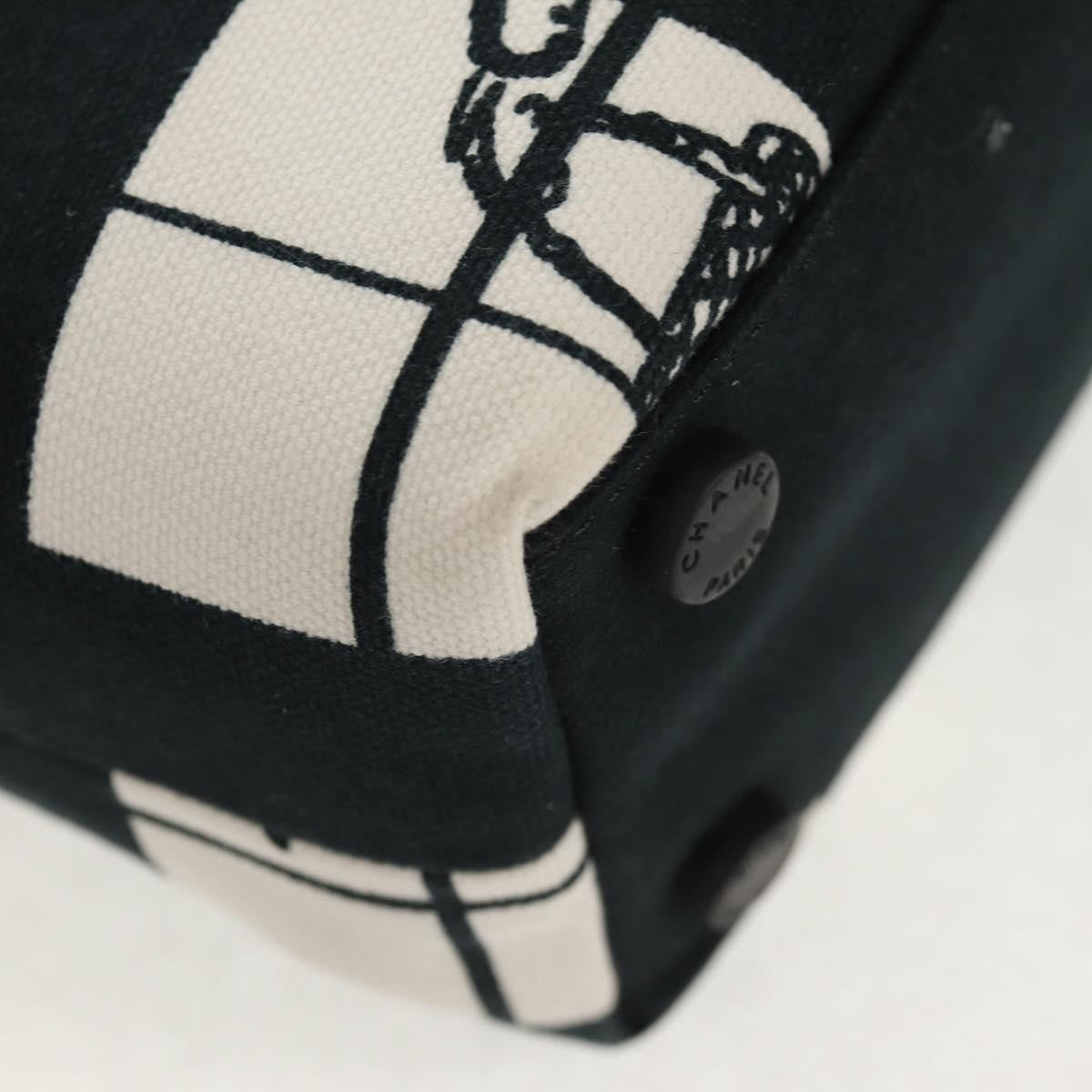 Chanel Coco Window Tote Printed Canvas, BLACK, CANVAS, Tote bag