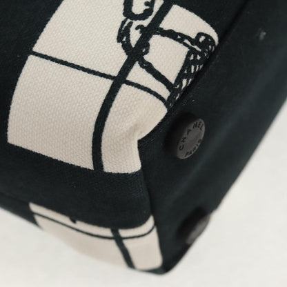 Chanel Coco Window Tote Printed Canvas, BLACK, CANVAS, Tote bag