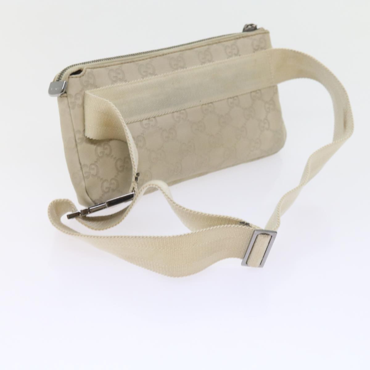 Gucci Waist Belt Bag Guccissima, WHITE, LEATHER, Shoulder bag